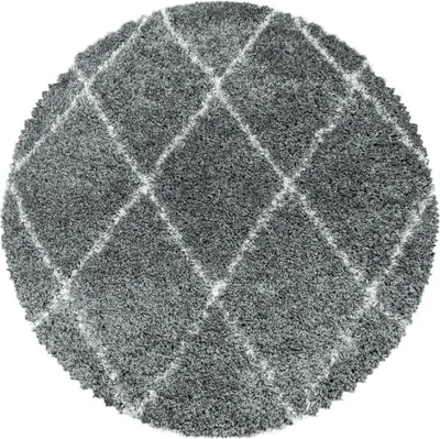 Produktbild von Hochflor Teppich Adriana rund, Farbe: Grau, Größe:160 cm rund