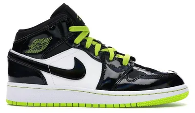 Immagine prodotto di Jordan 1 Mid Black Cyber Mystic Green (taglia per ragazzi) - EU 40