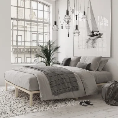 Produktbild von Hansales Bettgestell 160x200 cm Lisette – Futonbett aus Massivholz mit Rollrost