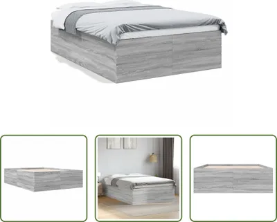 Produktbild von The Living Store Bettgestell Grau Sonoma 120x190 cm Holzwerkstoff