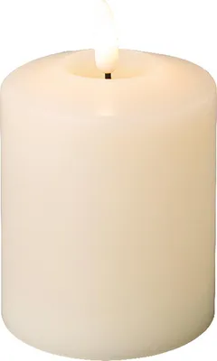 Produktbild von Weihnachts-Creme-Wachskerze LED warmweiß 7,5 × 13 cm