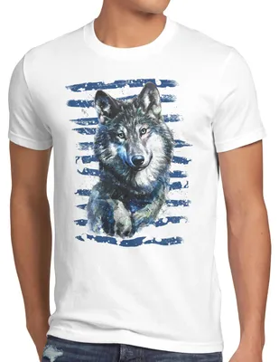 Produktbild von style3 Einsamer Wolf Herren T-Shirt rudel wald wildnis forst