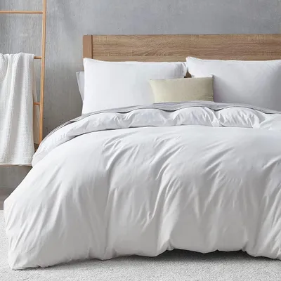 Produktbild von Bettwäsche-Set 200 x 220 cm, weiß, 100% Polyester-Mikrofaser, Kissenbezug 80 x 80 cm, 2-teilig, für