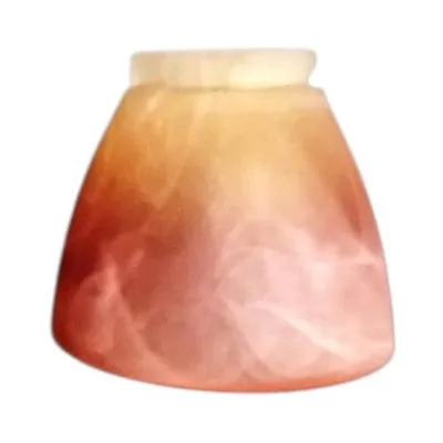 Produktbild von Lampenglas Orange Gelb Rot mit Farbverlauf aus Alabasterglas marmoriert - Rund G9 G4 GY6,35 Lampen Ersatzglas Loch 23mm 5cm hoch