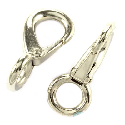 Produktbild von 10 Schnapphaken mit Fester Öse 50 x 20mm Karabinerhaken