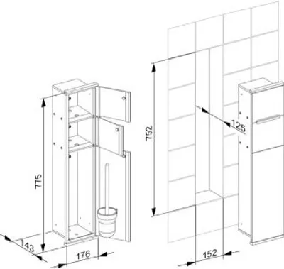 Produktbild von KEUCO 44964013701 Modul WC 1 Plan Integral li. 44964,