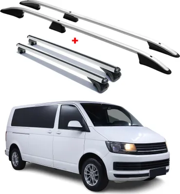 Image de KIT Barres de toit trans+long pour VW T6 T6.1 Transporter 2015-2024 L2 Long Alu