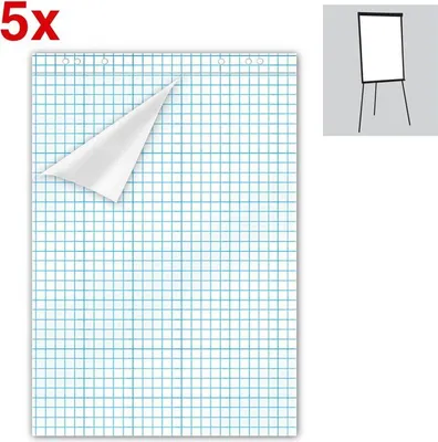 Produktbild von Flipchart-Papier kariert 67,5 x 98,0 cm, 20 Blatt, 5 Blöcke