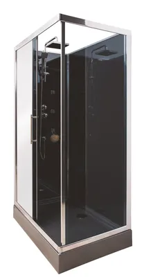 Produktbild von ONDEE ZEN – Duschkabine – 6 Hydromassagedüsen – DELLINE – 80 x 120 – Schwarz