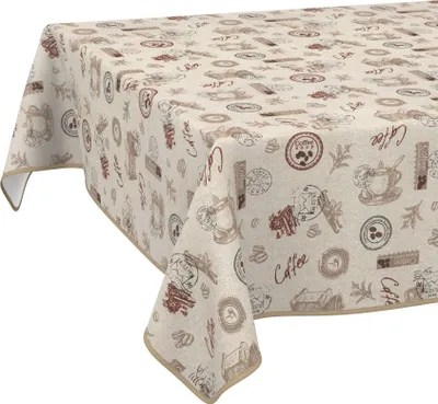 Produktbild von Tischdecke Genuß Kaffee Braun 180x100cm Band Wasserabweisend abwaschbar