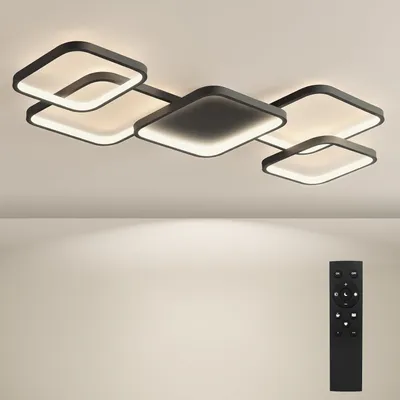 Produktbild von LED Deckenleuchte 88 cm, Dimmbar mit Fernbedienung, Schwarz