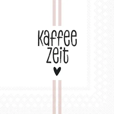Produktbild von 20 kleine Cocktailservietten Kaffeezeit  - Kaffeezeit mit Herz 25x25cm Trinken Getränke