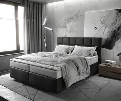 Produktbild von DELIFE Boxspringbett Dream-Fine 160x200 cm Mikrofaser Anthrazit Vintage mit Matratze und Topper