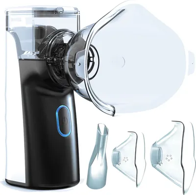 Obrázok produktu pre Linomag® Profesionálny aerosólový prístroj, maska pre deti a dospelých, inhalátor, technológia Dual Wave, častice ≤ 4 μm, samočistiaci, prenosný, tichý, čierny