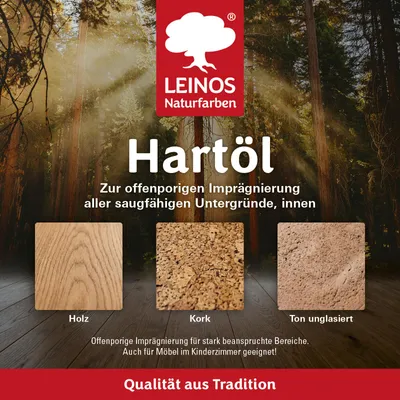 Produktbild von LEINOS Hartöl hell 2,5 l – Hartöl hell farblos innen, für helle Hölzer