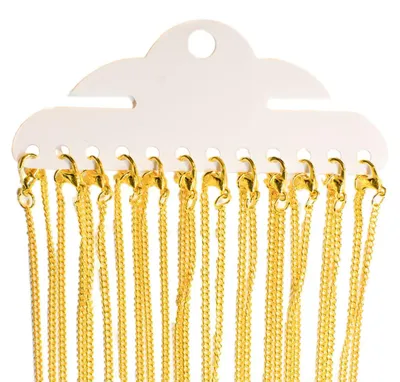 Produktbild von 12x Gliederkette 2,4mm DIY Miniblings Kette vergoldet Karabinerverschluss 80cm