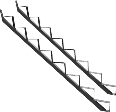 Produktbild von Treppenrahmen 8 stufig Stahl-Treppe Anthrazit Treppenholm Geschosshöhe 148cm