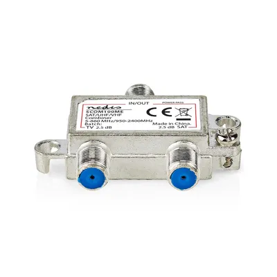 Zdjęcie produktu dla Zwrotnica satelitarna Nedis - 5-862 MHz - 950-2400 MHz - 75 Ohm - Power-Pass - cynk - srebrny