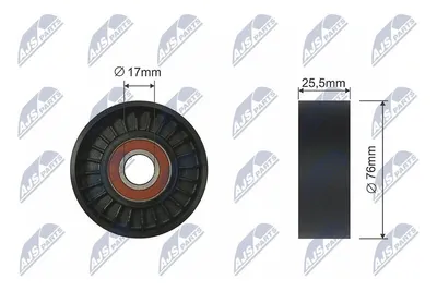 Produktbild von NTY Spannrolle Keilriemen RNK-AU-033 für AUDI A4 Avant (8K5, B8) 25,5mm 17mm 76mm