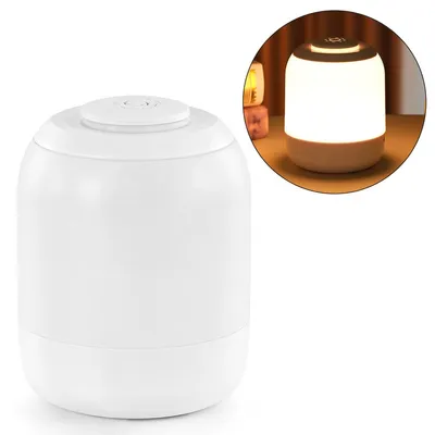 Produktbild von LED Nachttischlampe mit 3 Farbtemperaturen, Touch-Dimmer, USB-C aufladbar, 4000 mAh Akku, bis 22,5 Std. Laufzeit,für Schlafzimmer, Wohnzimmer, Camping