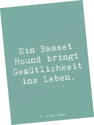 Produktbild von Mr. & Mrs. Panda Postkarte Spruch Basset Hound Gemütlichkeit - Meeresbrise - Geschenk, Hunderassen Vielfalt, Ansichtskarte, Postkarten, Grußkarte, Hunderasse, Jagdhund