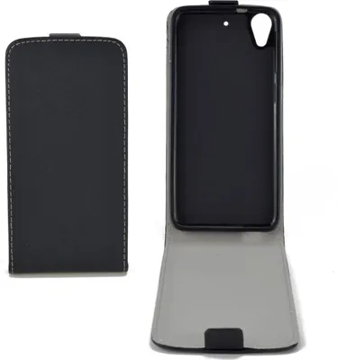 Produktbild von Flip Schutz Hülle für HTC Desire 626 Schwarz Kunstleder Slim Flex