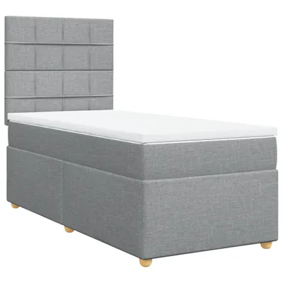 Productafbeelding van vidaXL Boxspringbed met matras, lichtgrijs, 80x200 cm, gestoffeerd