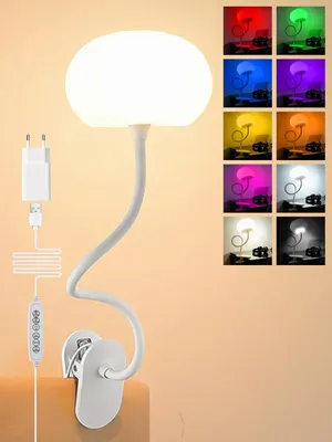 Image de Lampe de bureau LED, 10 couleurs RGB + 10 niveaux de luminosité, lampe à pince