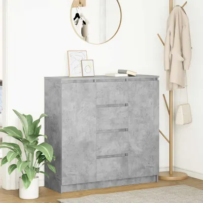 Produktbild von vidaXL Sideboard mit Schubladen Betongrau 100,5x35x98,5 cm