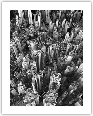 Produktbild von Poster - Poster ohne Rahmen - Wolkenkratzer mit Berge - 40x50 cm - Wand Bild - Wanddeko - Wandbilder - Kunstposter - Wandposter - Bilder - Kunstdruck - Wanddekoration - Wandbild - P2XPA40x50-4453