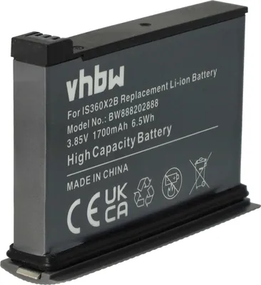 Produktbild von vhbw Akku kompatibel mit Insta360 One X2 Tragbare Mini-Kamera (1700 mAh, 3,85 V, Li-Ion)