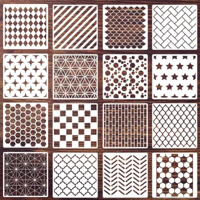 Keksschablonen-Set, 16 Stück, 15x15 cm, Kunststoff, wiederverwendbar