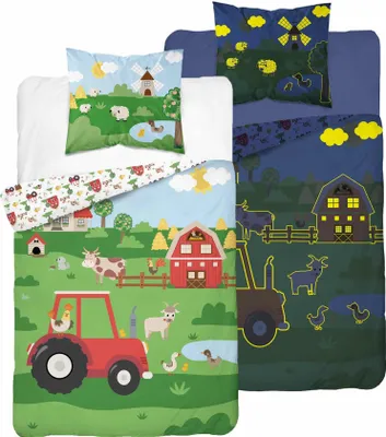 Obrázek produktu pro Bavlněné povlečení svítící ve tmě 140x200 farma