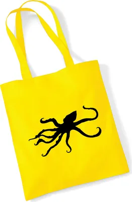 Produktbild von Huuraa Jutebeutel Oktopus Silhouette 10 Liter Yellow Baumwolle Tasche Geschenkidee