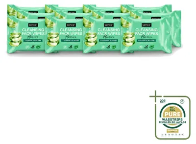 Produktbild von 12 x Sence Aloe Vera Gesichtsreinigungstücher - 20 Stück - Vorratspackung - 12 Stücke