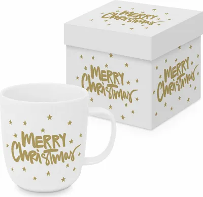 Produktbild von PPD Merry Christmas gold Matte Mug, in Geschenkbox, Tasse, Teetasse, Kaffee Becher, 400 ml, 604546