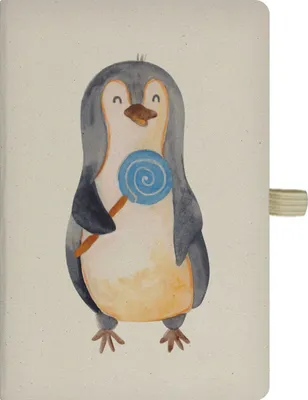 Produktbild von Mr. & Mrs. Panda Kladde Pinguin Lolli - Transparent - Geschenk, Spruch, Tagebuch, Skizzenbuch, Süßigkeiten, Heißhunger, Naschen, notizbuch, Journal, Adressbuch, Süß