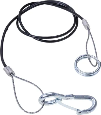 Produktbild von Abreißseil für Anhänger mit Haken und Ringen aus Stahl PVC Schlaufenlänge: 50 mm
