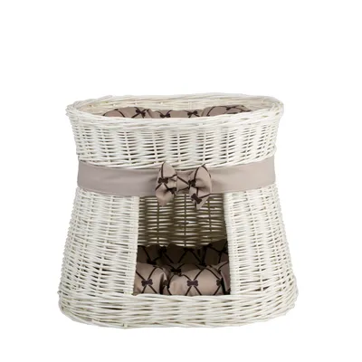 Immagine prodotto di Rifugio ovale per gatti color crema / cesto per gatti / torre per gatti 50x40 H45 cm