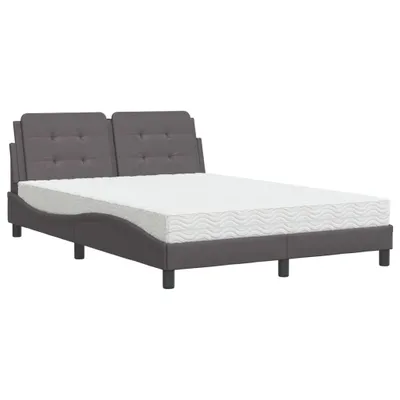Image de vidaXL Cadre de lit sans matelas "Zadar" gris 140x190 cm similicuir