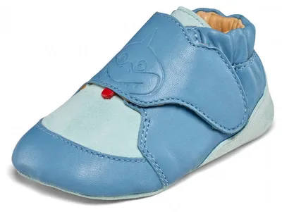 Produktbild von Affenzahn Krabbelschuh Crawly Hai Lauflern Blau