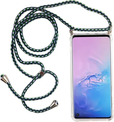Immagine prodotto di Catena per smartphone Samsung Galaxy S10 - Custodia da collo per smartphone con cordino - Cordino con custodia, colore verde
