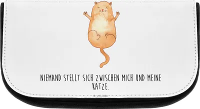 Produktbild von Mr. & Mrs. Panda Organizer Katze Umarmen - Weiß - Geschenk, kosmetiktäschchen, Make-Up Tasche, Freundin, Waschbeutel, Kosmetiktasche, Cats, Familie, kleiner kulturbeutel