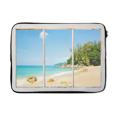 Produktbild von MuchoWow® Laptop Hülle 13 Zoll Aussicht - Strand - Meer Laptoptasche - Laptophülle - Sleeve - Rundumschutz