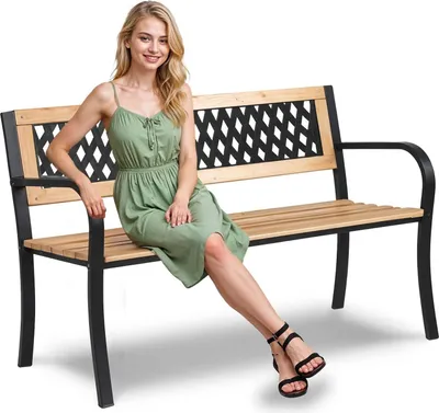 Produktbild von Gartenbank mit Rückenlehne 125 x 77 x 49 cm Elion Sofa