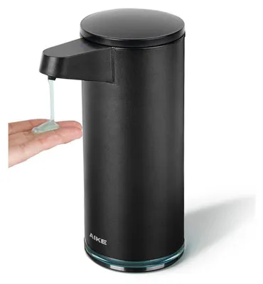 Image de Distributeur de savon automatique, USB-C, acier inoxydable, 380 ml, noir mat