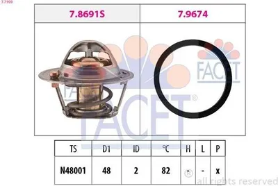 Produktbild von FACET Thermostat Kühlmittel 82°C für FORD Fiesta Mk6 Schrägheck (JA8, JR8) FOCUS III Turnier Fiesta Mk5 Schrägheck (JH1, JD1, JH3, JD3)