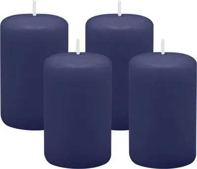 Produktbild von 4er Set Adventskranzkerzen Nachtblau Dunkelblau Ø 50 x 80 mm