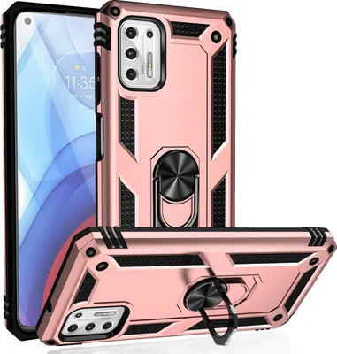 Image de Étui pour Motorola Moto G Stylus 2021 étui de protection militaire double couche avec support d'anneau et support Or