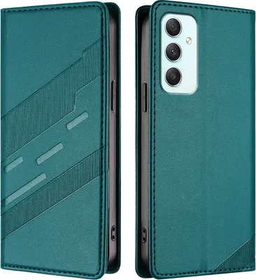 Produktbild von Hülle für Samsung Galaxy A35 5G, Kunstleder Brieftaschen Handyhülle mit Kartenfach und Standfunktion Grün